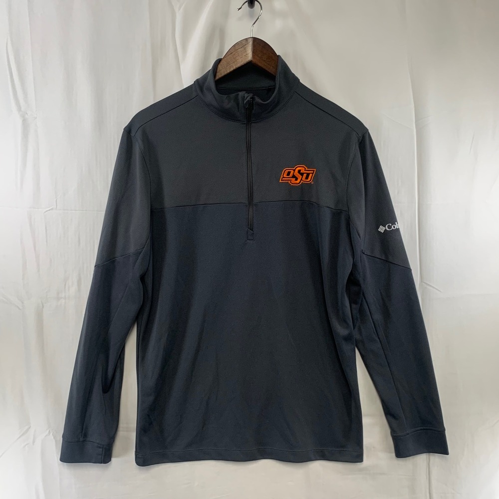 Oklahoma State Cowboys Columbia Golf Pullover Mens Small Grey Omni-Wick 1/4 Zip